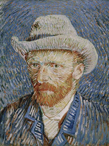 Poster Plakat van Gogh Selbstbildnis mit Filzhut Malerei Künstler Kunst von Fabulous