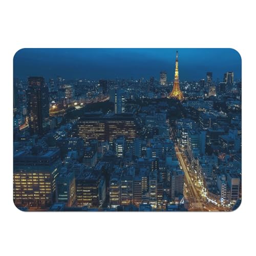 Set mit 4 Tischsets aus Kork, Eiffelturm, beleuchtet, Blick auf Paris Frankreich, Stadtlandschaft, groß, 39,5 x 28,5 cm von Fabulous