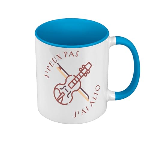 Tasse, Farbe Premium-Qualität, Blau – J'Peux Pas J'ai Alto Violine Klassische Musik Instrument – Tasse mit Henkel und farbigem Innenfutter von Fabulous