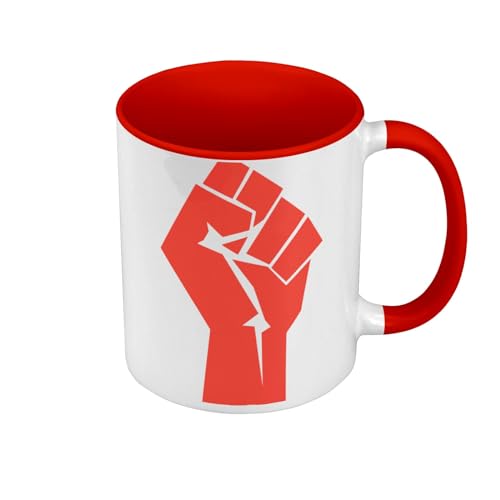 Tasse, Farbe Premium Qualität, Rot – Faust Gewächshaus Resistance Militant Communistische Partei Anarchist – Tasse mit Henkel und farbigem Innenraum Tasse, Farbe Premium Qualität, Rot – Faust Gewächshaus Resistance Militant Communistische Partei Anarchist – Tasse mit Henkel und farbigem Innenraum von Fabulous