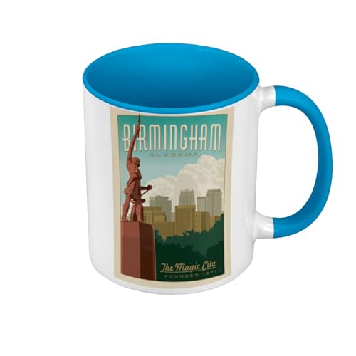 Tasse Farbe Premium Qualität Blau – Birmingham Alabama Poster Vintage Poster Reise Art Deco 30's – Tasse mit Henkel und farbigem Innenraum Tasse Farbe Premium Qualität Blau – Birmingham Alabama Poster Vintage Poster Reise Art Deco 30's – Tasse mit Henkel und farbigem Innenraum von Fabulous