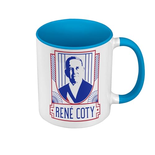 Tasse Farbe Premium Qualität Blau – René Coty Style Politique Chic Luxe France – Tasse mit Henkel und farbigem Innenfutter von Fabulous