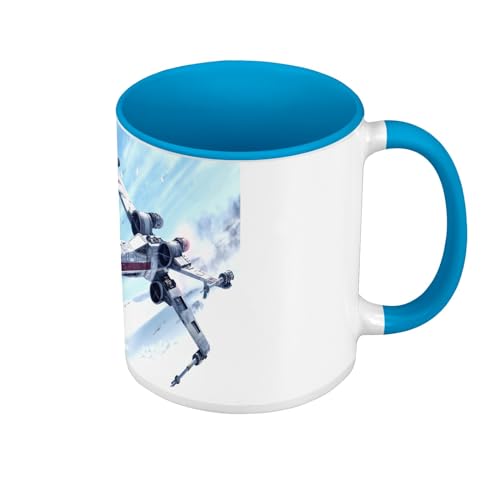 Tasse Farbe Premium Qualität Blau – Starfighter Raumschiff – Tasse mit Henkel und farbigem Innenfutter von Fabulous