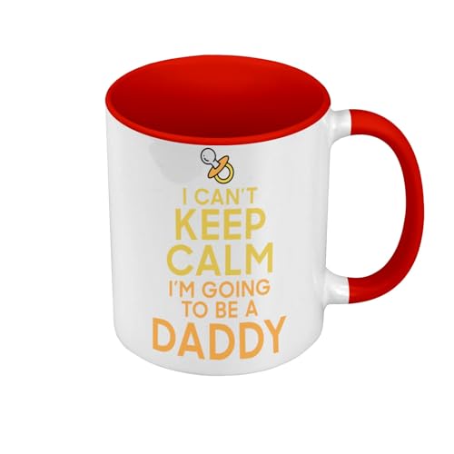 Tasse Farbe Premium Qualität Rot – I can't Keep Calm I'm going to be a Daddy Parodie England – Tasse mit Henkel und farbigem Innenfutter von Fabulous