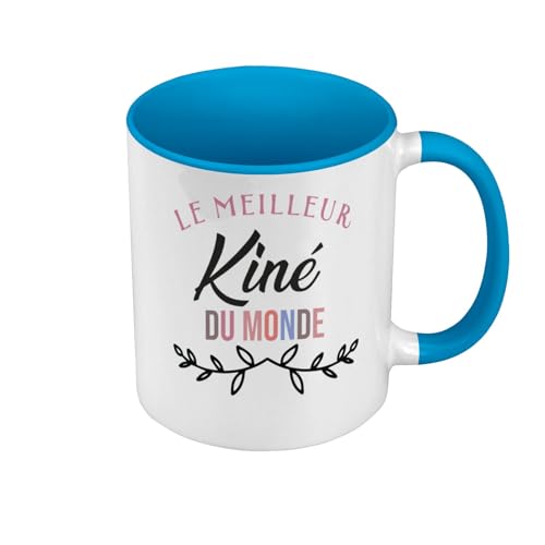 Tasse in Premium-Qualität, Blau – Der beste Kiné der Welt Doktor Sport – Tasse mit Henkel und farbigem Innenfutter von Fabulous