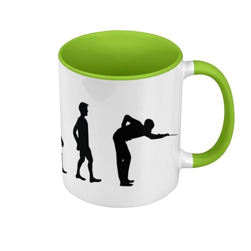 Tasse in Premium-Qualität, Grün – Evolution Billard Bar Snooker Passion – Tasse mit Henkel und farbigem Innenfutter von Fabulous