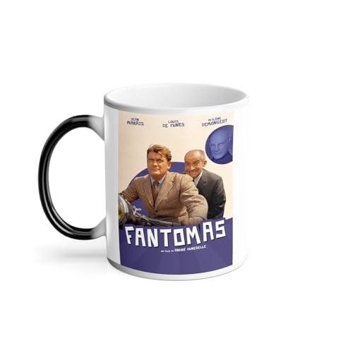 Thermoreagierende Tasse Magische Tasse – Altes französisches Filmposter Fantomas Retro Poster Kino Vintage – 325 ml von Fabulous