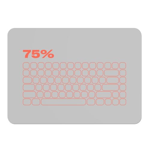 Tischset, Unterseite aus Gummi, Grau – MKB 75 Mechanical Keyboard Keycaps Geek Techy Mech Keys Computer – Großes Format 39,5 x 28,5 cm von Fabulous