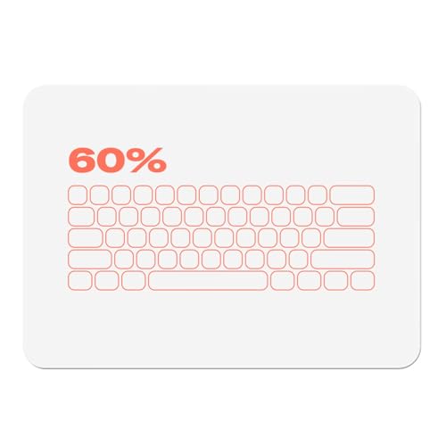 Tischset, Unterseite aus Gummi, Weiß – MKB 60 Mechanical Keyboard Keycaps Geek Techy Mech Keys Computer – Großes Format 39,5 x 28,5 cm von Fabulous