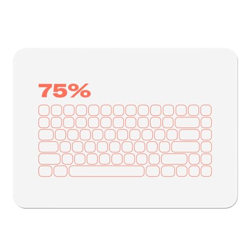 Tischset, Unterseite aus Gummi, Weiß – MKB 75 Mechanical Keyboard Keycaps Geek Techy Mech Keys Computer – Großes Format 39,5 x 28,5 cm von Fabulous