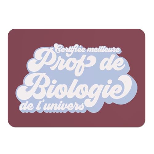 Tischset, Unterseite aus rotem Gummi, zertifiziert bester Biologie-Lehrer des Universums – großes Format 39,5 x 28,5 cm von Fabulous