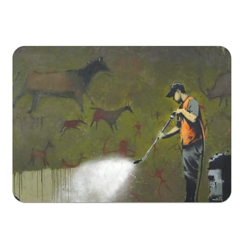 Tischset Banksy Whitewashing Lascaux Malerei Rupestre Höhle – Groß 39,5 x 28,5 cm von Fabulous