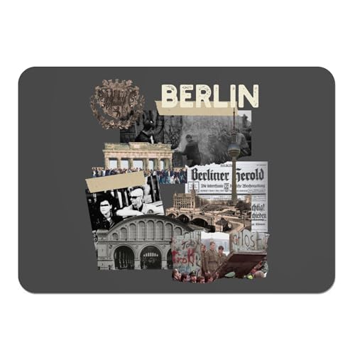 Tischset Korkuntersetzer schwarz - Berlin Vintage Collage Deutschland Geschichte Reise - Groß 39,5 x 28,5 cm von Fabulous