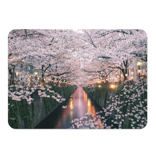 Fabulous Tischset mit Unterseite aus Kork, Japan, Kirschblüte, Kanal, Sakura, Stadt, Dekoration, groß, 39,5 x 28,5 cm von Fabulous
