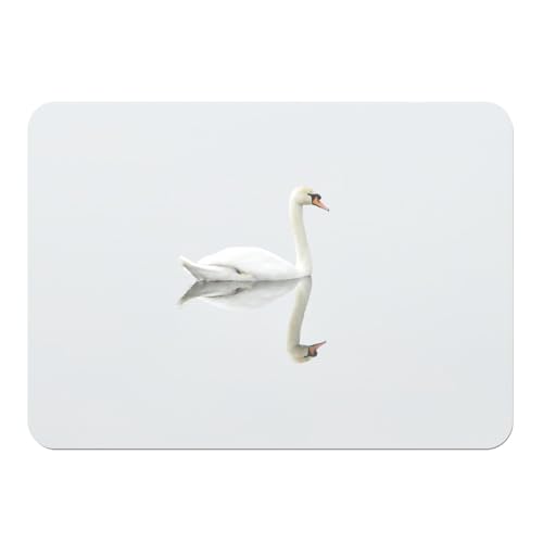 Tischset mit Unterseite aus Kork, Schwan, weiß, reflektierend im Wasser eines Sees, groß, 39,5 x 28,5 cm Tischset mit Unterseite aus Kork, Schwan, weiß, reflektierend im Wasser eines Sees, groß, 39,5 x 28,5 cm von Fabulous