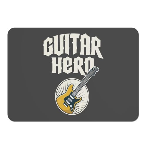 Tischset mit Unterseite aus Kork, Schwarz – Guitar Hero Gitarre Rockmusik – Großes Format 39,5 x 28,5 cm von Fabulous