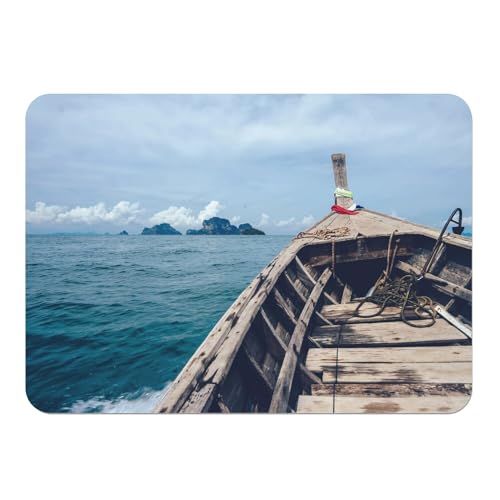 Tischset mit Unterseite aus Kork, traditionelles Thaiboot im Meer, Abenteuer Angeln, groß, 39,5 x 28,5 cm von Fabulous