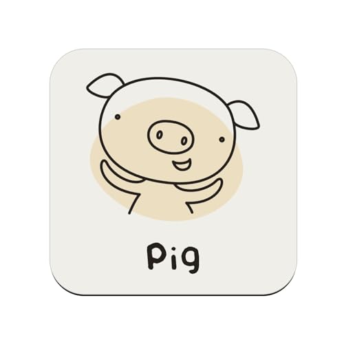 Untersetzer aus Holz – Schwein chinesisches Sternzeichen Horoskop Tierkreiszeichen – 1 Einheit (95 x 95 mm) von Fabulous