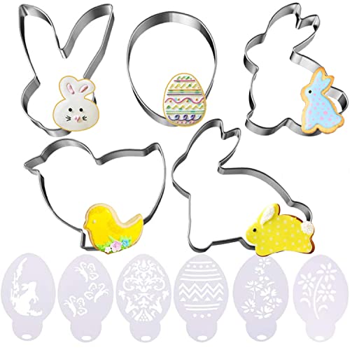 Faburo Plätzchen Ausstechformen Ostern Plätzchenformen Set Druckform Edelstahl Backform Verschiedene Formen zum Backen von Kekse Kuchen (Ausstechformen für Ostern) von Faburo