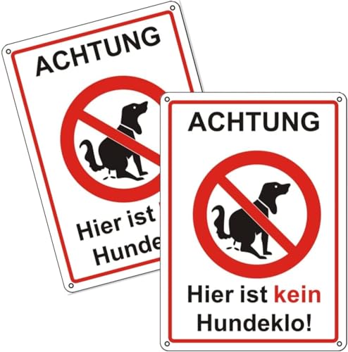 Facaii 2 Stück Achtung hier ist kein Hundeklo schild aus stabiler Aluminium keine Hundetoilette mit UV-Schutz Hinweisschild von Facaii