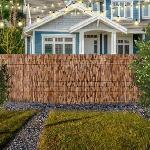 Rollzaun Schilfrohrzaun Bambus-Zaun 50x300cm 60x400cm 70x500cm 80x600cm 90x700cm 100x1000cm 120x 600cm Dekorative Zäune Für Garten Balkon Hinterhof Terrasse (Size : 60cmx500cm) von FaccioneerZ