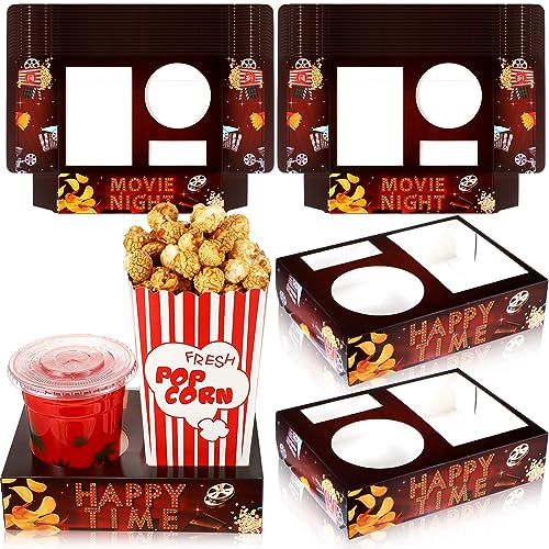36 Stück Filmnacht Snack-Tabletts Kino Snackboxen Filmnacht Zubehör Einweg-Papier Snackhalter Kinder Filmtabletts für Popcorn Lebensmittel Süßigkeiten Getränke Party Familie 20,3 x 15,2 cm von Faccito