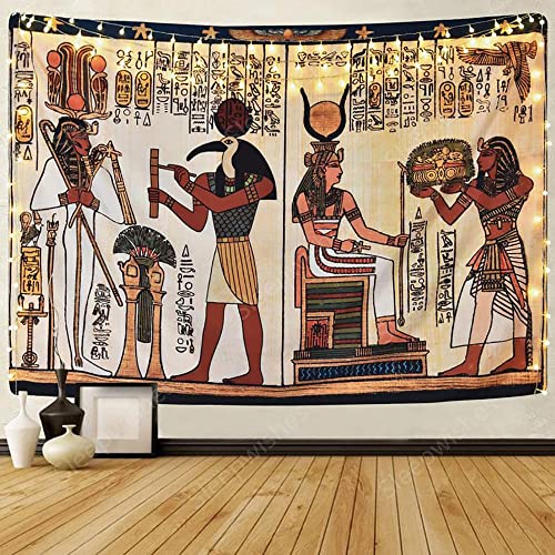 Antike Ägypten Mythologie Wandbehang Ägyptische Götter Pharaonen Hieroglyphische Schnitzereien Wandteppiche 100 x 150 cm Farbe: Antike Ägypten Mythologie von FaceYee