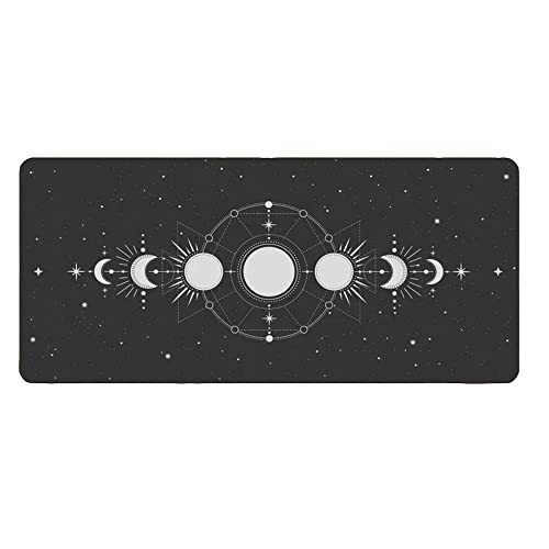 Celestial Schreibtischunterlage Mondphasen Mauspad Mondzyklusdiagramm Mauspad Tarot Hexe Schreibtischzubehör 900 x 400 x 4 mm Farbe: Mondphasen von FaceYee