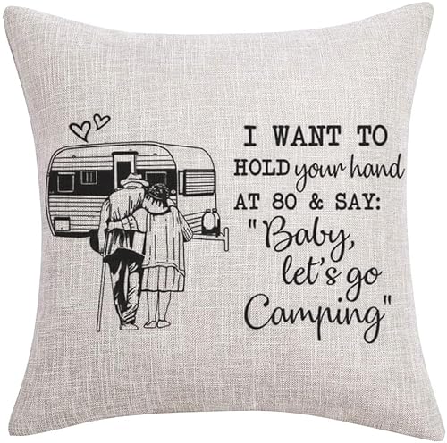 FaceYee Let's Go Camping-Kissenbezüge, 45,7 x 45,7 cm, abnehmbar, doppelseitig, Farbe: Let's Go Camping von FaceYee
