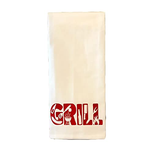 Küchen-Geschirrtücher Mehlsack Handtuch Grillserviette Tuch Bauernhaus Küche Dekor 70 x 70 cm Farbe: Grill von FaceYee