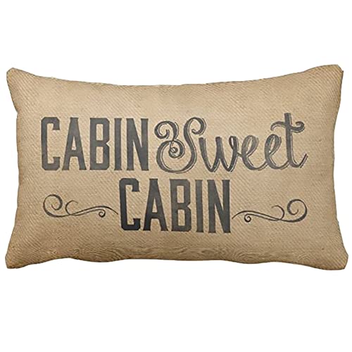 Vintage Cabin Sweet Cabin Lendenkissen Kissenbezug Kissenbezüge 30 x 50 cm Kabinendekoration Farbe: Hütte süß von FaceYee
