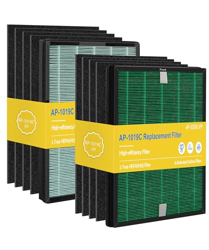 Facecool AP-1019C Ersatzfilter kompatibel mit Coway Airmega 150 Luftreinigern, Teilenummer AP-1019C-FP, 2 grüne True HEPA und 8 Aktivkohlefilters von Facecool
