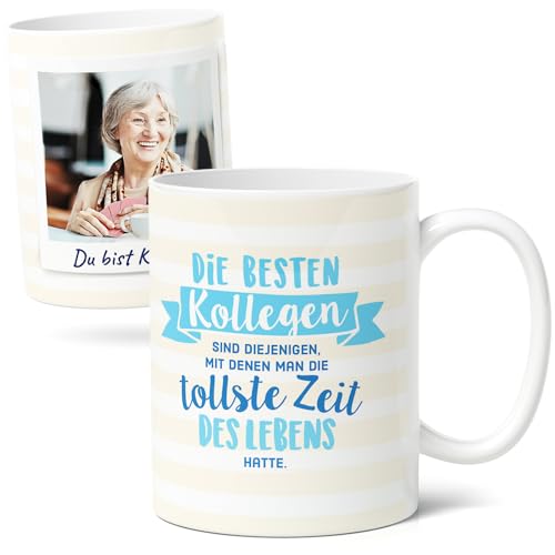 Abschied Kollegen Geschenk - Personalisierte Kaffee-Tasse (300ml) - Ideal für Jobwechsel, Ruhestand oder Geburtstag - Fototasse aus Keramik - Die besten Kollegen - tollste Zeit von Facepot