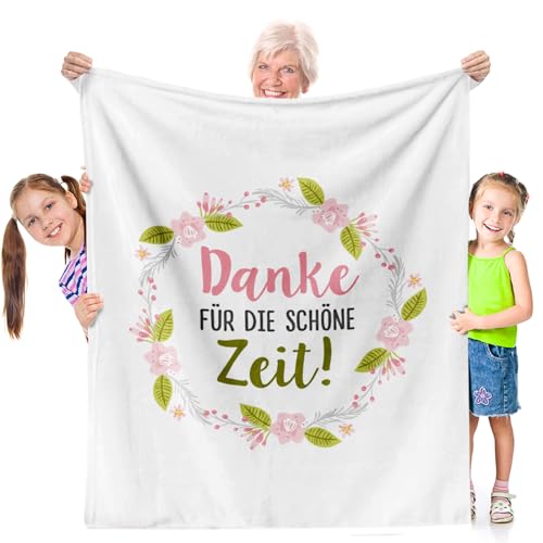 Abschiedsgeschenk Kuscheldecke (130x150cm) | Dankeschön Geschenk für Kollegen zum Abschied, Verabschiedung oder Jobwechel Decke Flauschig Fleecedecke | Danke für die schöne Zeit von Facepot