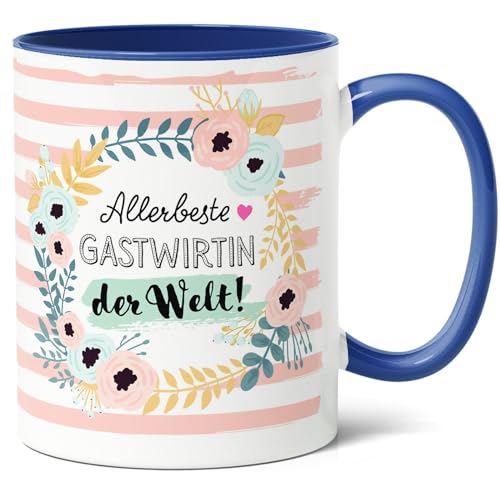 Gastwirtin Geschenk Kaffee-Tasse (330ml) - Tolle Geschenkidee für allerbeste Wirtin zum Geburtstag, Jubiläum oder als Danke - Allerbeste Gastwirtin Der Welt - Keramik (Blau) von Facepot