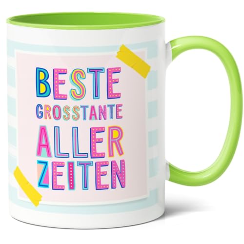 Großtante Geschenk Kaffee-Tasse (330ml) - Tolle Geschenkidee für liebste Tante zum Geburtstag, Weihnachten oder Geburtstag - Beste Großtante aller Zeiten - Keramik (Grün) von Facepot