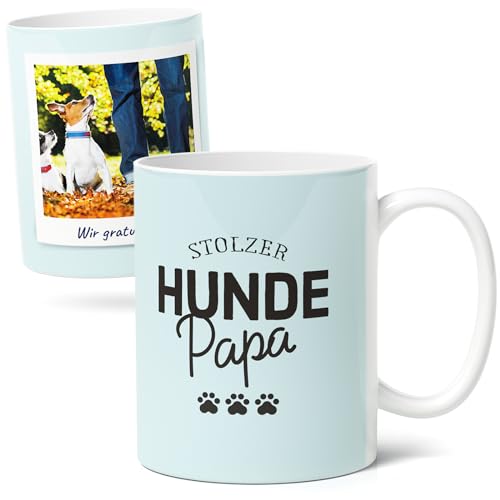 Hundepapa Geschenk Personalisierte Kaffee-Tasse (300ml) - Ideal für Hundebesitzer, Tierfreunde, Vatertag - Fototasse aus Keramik - Präsent für stolze Hundepapas von Facepot