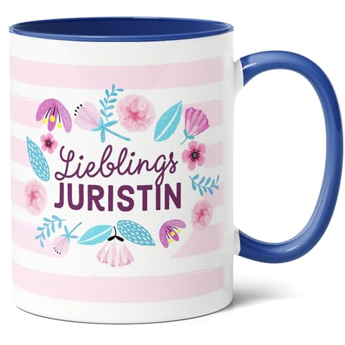 Lieblingsjuristin Geschenk Kaffee-Tasse (330ml) - Geschenkidee für Jura Absolventin, Freundin oder Kollegin zum Einstand - Keramik (Blau) von Facepot