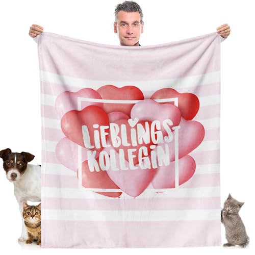 Lieblingskollegin Kuscheldecke (130x150cm) | Geschenk für Kollegin zum Abschied, Jobwechsel oder Geburtstag Decke Flauschig Fleecedecke von Facepot