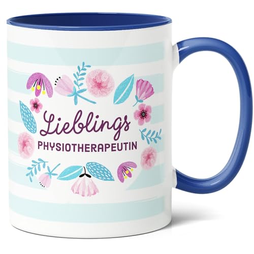 Lieblingsphysiotherapeutin Geschenk Kaffee-Tasse (330ml) - Geschenkidee für Geburtstag der besten Physiotherapeutin, Danke für Kollegin in der Physiotherapie - Keramik (Blau) von Facepot