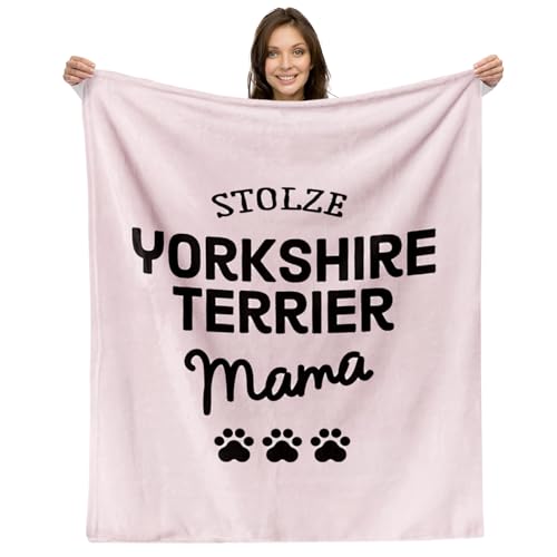 Yorkshire Terrier Geschenk Kuscheldecke (130x150cm) | Für Hundebesitzerin Decke Weich Flauschig Fleece | Stolze Yorkshire Terrier Mama von Facepot