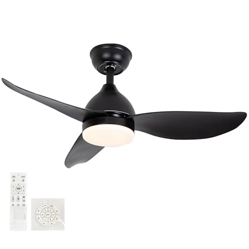 Fachae Deckenlampe Mit Ventilator Und Fernbedienung Leise LED Dimmbar Deckenventilator Mit Beleuchtung DC Reversible 6-Geschwindigkeit Deckenventilator Mit Lampe Für Wohnimmer Schlafzimmer von Fachae