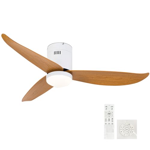 Fachae Hohe Windkraft Deckenlampe Mit Ventilator 6 Geschwindigkeiten 72w Led Lampe Mit Ventilator Leise Timer Deckenventilator Mit Lampe Geeignet Für Schlafzimmer Und Wohnzimmer von Fachae