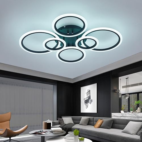 Kreativität Deckenleuchte Mit APP Fernbedienung,LED Dimmbar 3000K-6000K Deckenlampe,Memory Functions 72W Moderne Lampe Mit Timer Für Wohnzimmer Schlafzimmer Büro von Fachae