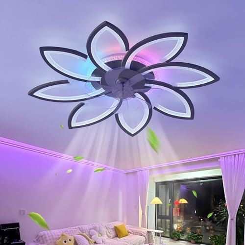 Fachae RGB Deckenventilator Mit Beleuchtung Mit Fernbedienung APP Kind Schlafzimmer Lampe Mit Ventilator Reversibel 6-Gang Dimmbar Deckenlampe Mit Ventilator Speicherfunktion Leise Timing Geschenk Fachae RGB Deckenventilator Mit Beleuchtung Mit Fernbedienung APP Kind Schlafzimmer Lampe Mit Ventilator Reversibel 6-Gang Dimmbar Deckenlampe Mit Ventilator Speicherfunktion Leise Timing Geschenk von Fachae