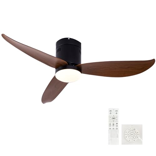 Fachae Hohe Windkraft Deckenlampe Mit Ventilator 6 Geschwindigkeiten 72w Led Lampe Mit Ventilator Leise Timer Deckenventilator Mit Lampe Geeignet Für Schlafzimmer Und Wohnzimmer von Fachae