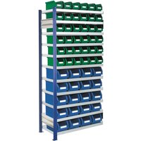 Kappes RasterPlan Fachbodenregal, AF, FL 100 kg, mit 56 Sichtlagerkästen, HxBxT 2.000 x 1.000 x 400 mm von RasterPlan®