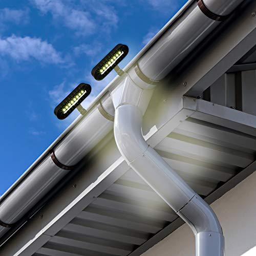 2 Stück Dachrinnenleuchten Solar mit 8 LED Wegeleuchte Hofbeleuchtung warmweiß von Fachhandel Plus
