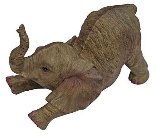 Fachhandel Plus Dekofigur Elefant Glückselefant liegend afrikanische Figur Tierfigur 21x12x12 cm von Fachhandel Plus