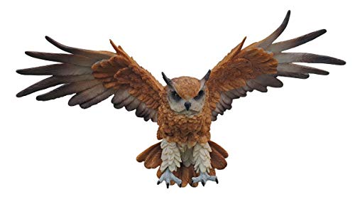 Dekofigur Eule fliegend Wanddeko 3D Tierfigur Greifvogel Uhu Vogeldeko Garten Wandrelief von Fachhandel Plus
